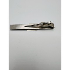 Vintage Silver Tone Tie Clip | Mid Century Minimalist Men’s Tie Bar