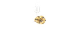 Vintage Gold Tone Dome Ring Textured Metal Teardrop Rhinestone Accents Statement