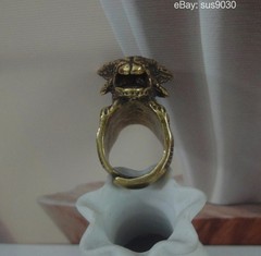 Solid Brass Fierce Dragon Claw Ring 21MM
