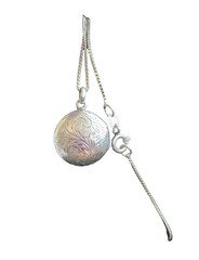 Vintage Sterling Silver 925 Round Engraved Locket Necklace INCLUDES 17” Chain