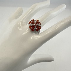 Chuck Clemency Ring Orange Gemstone Sterling Silver STS 8.25 Cluster QVC 925
