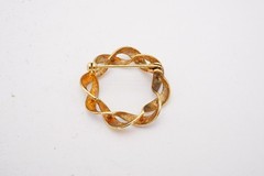 Vintage 14k Yellow Gold White Gold Brooch Pin Two Tone