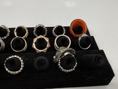 Estate Jewelry Lot 18 Rings Rhinestone Gold Silver Tone Vintage Fashion