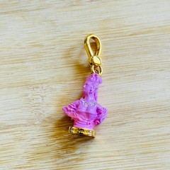 Y2K Juicy Couture Marie Antoinette Bust Charm Pink Rhinestone Gold Plated RAre