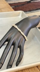 Vintage IBB 925 Sterling Silver Bamboo Link 6.75″ Bracelet 10.8 Grams ELEGANT