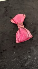 Vintage Transparent Pink Lucite GP Thread Bow Brooch Pin 2 Inch