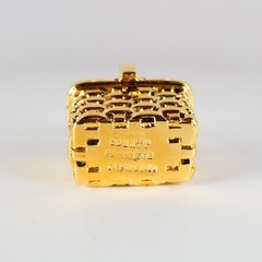 Gold Vermeil over Sterling Silver Picnic Basket Pendant Movable Brown County