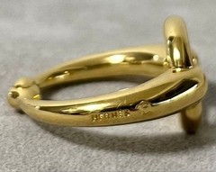 HERMES Mors Horse Bit Gold Scarf Ring 20mm with Box