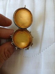 Vintage Sterling Silver cufflink Locket Snuff Box depicting Bullfighter