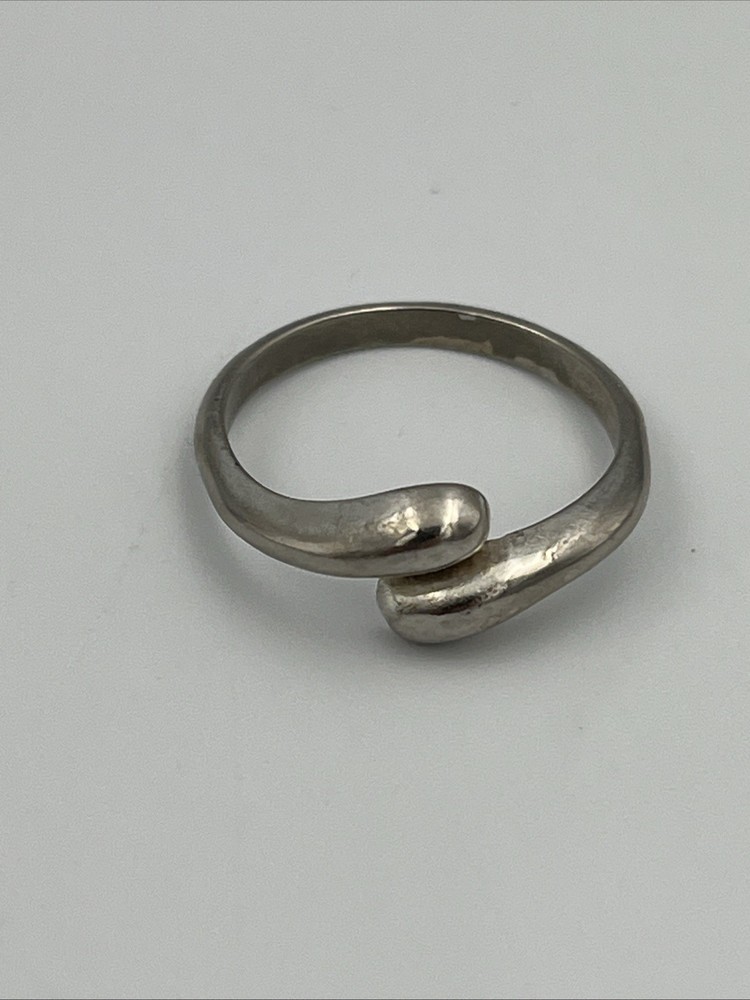 Vintage Sterling Silver Marked S925 Wrapped Teardrop Ring – Size 9-10 92.5 Pure