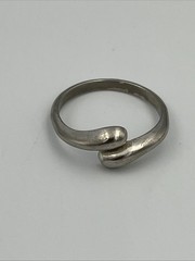 Vintage Sterling Silver Marked S925 Wrapped Teardrop Ring – Size 9-10 92.5 Pure