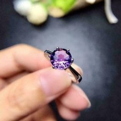 Art Deco 1.50 Ct Round Purple Diamond Vintage Wedding Ring 925 Sterling Silver