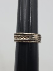 Vintage Sterling Silver 925 Mexico Geometric Spinner Band Ring Size 9 7.4g