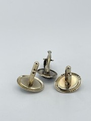 vintage cufflinks and tie clip set oval rhinestone in a diamond shaped setting