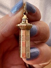 VINTAGE 14K GOLD DIAMOND LIGHTHOUSE CHARM PENDANT SOLID CUSTOM MADE NAUTICAL