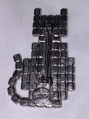 Vintage BAUER Cat W/Red Collar Sparkly Crystals Marked By Maker Brooch Pin