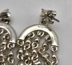 Monet Clear Crystal Waterfall Fringe Earrings Silver Tone 2.5 In Dangle