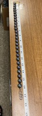 Vintage Black Iridescent LARGE Glass Beads Necklace, Toggle Clasp , Up To 17.5in