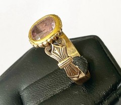 Antique 15k Georgian Yellow Gold Amethyst Ring