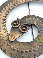 Vintage JJ Jonette Coiled Snake Brooch Brass Tone Animal Statement Pin Serpent