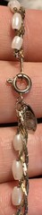 Vintage Medici Classy Silver/Gold Tone Chain Link Rice Pearl Necklace