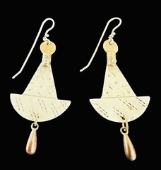 Thomas Mann Design Artisan Signed Techno-Romantic Dangle Earrings Vintage 1980’s