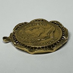 Napoleon Vintage Pendant Coin Double Sided Necklace Goldtone Antique Reprod