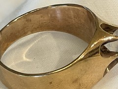 Vtg 1930’s Men’s Ring Sz 9 3/4 5.2mm Stone 1/20 14 K Gold Shell Band *READ*