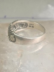 Black Hills Gold ring leaves wedding band sterling silver size 14.75 WM Wheeler