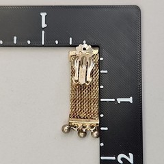 Vintage Leru Mesh Earrings Clip On Gold Tone Dangle 1 5/8″