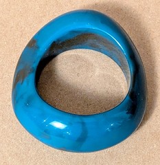 Vintage Chunky Turquoise Smokey Color Acrylic Bracelet