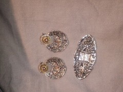 Vintage Earrings And Brooch