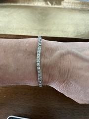 Vintage Sterling Silver Tennis Bracelet 925 CZ Round White 6.75in Box Clasp