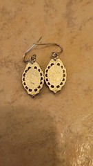 Beautiful Lilac Purple Colored Glass Pierced Earrings Silver Tone Vintage