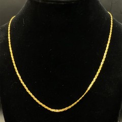 Vintage 14K Gold Filled 18 Inch N/C Braided Serpentine Necklace, 2.3 Grams