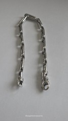 1980s Italian 14K white gold paperclip bracelet, 7.5″ Men’s Lobster Clasp – 9.5g