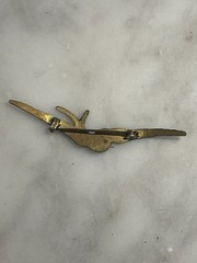 Antique Victorian Bird Swallow Pin Brooch Enameled 2.5″ Blue White Pink RARE