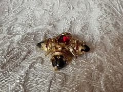 Vintage Maltese Cross Red Center Stone And Blackstones Benedikt NY Maltese Cros