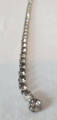 Vintage Rhinestone Statement Necklace Silver Tone Bib Bridal 15.5in