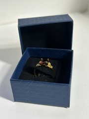 Vintage Red Cubic Zirconia Ring Gold Plated Womens Size 6.5