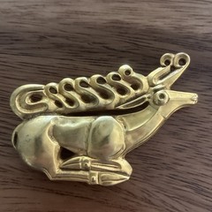 Vintage MMA Scythian Stag Brooch Gold Plated Deer Metropolitan Museum Of Art