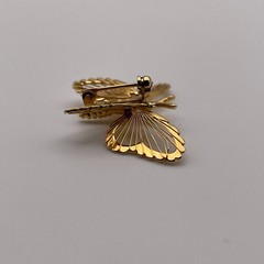 Beautiful Vintage Monet Gold Delicate Butterfly Pin, Signed, Secure Clasp