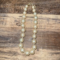 Vintage Large Champagne Pearls Hand Tied Choker Necklace