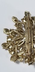 rhinestone brooch pin pendant clear starburst mid century atomic vintage jewelry