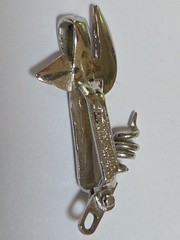 Sterling Silver ~ CAN OPENER And CORKSCREW Charm ~ Moves! ~ VINTAGE