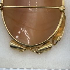14k Gold Handcrafted Masaniello Vintage Cameo Brooch 1.5”H, 1.1”W, 9.6 Grams