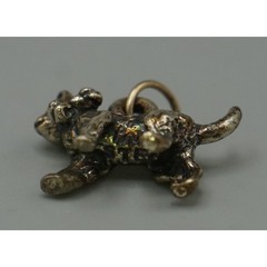 Vintage Sterling Silver Cat Charm Pendant 2.35g Textured Feline Jewelry