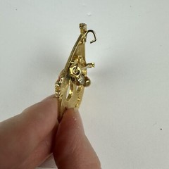 Halloween Gold Brooch With Scarecrow