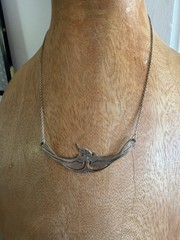 Vintage ATI Indonesia Sterling Silver ART NOUVEAU BIRD NACKLACE ART DECO 925