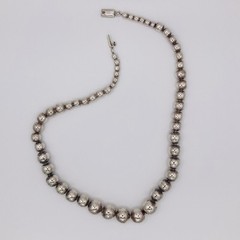 Vintage Taxco Mexico 925 Sterling Silver Graduated Ball Bead Necklace 76g